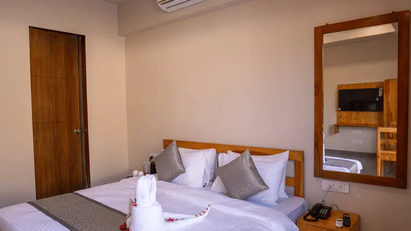 Minimalist villa double bedroom interior