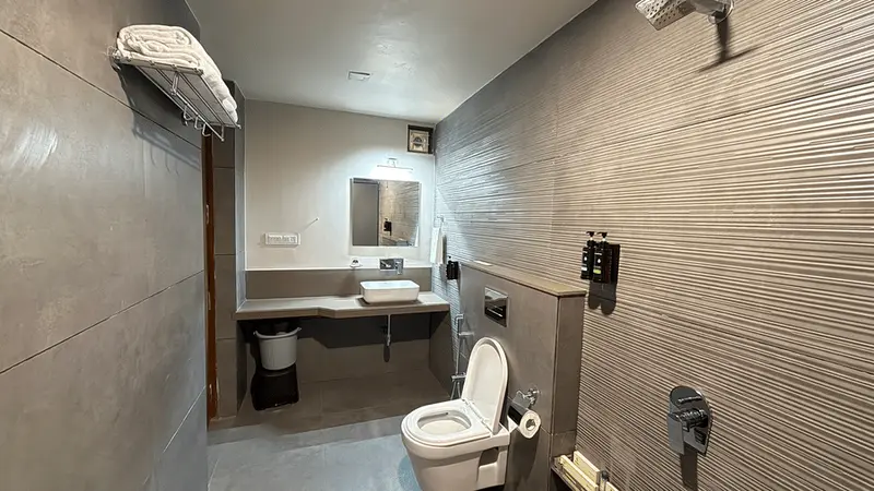 Modern en-suite bathroom shower area