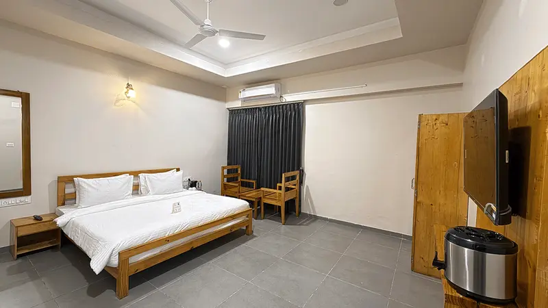 Spacious villa suite interior bedroom layout