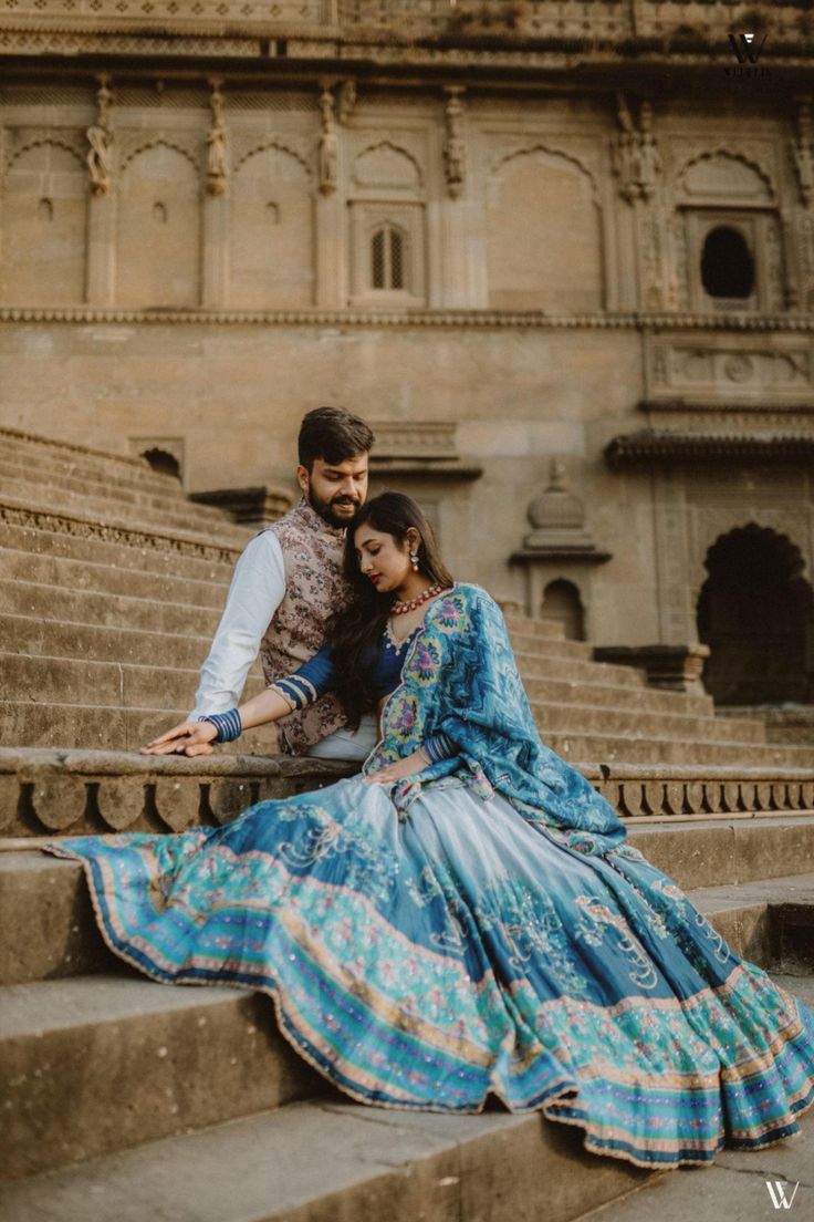 Romantic couple portrait in elegant attire